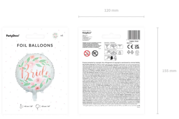 Preview: Folienballon - Bride Blumen - ø 35cm